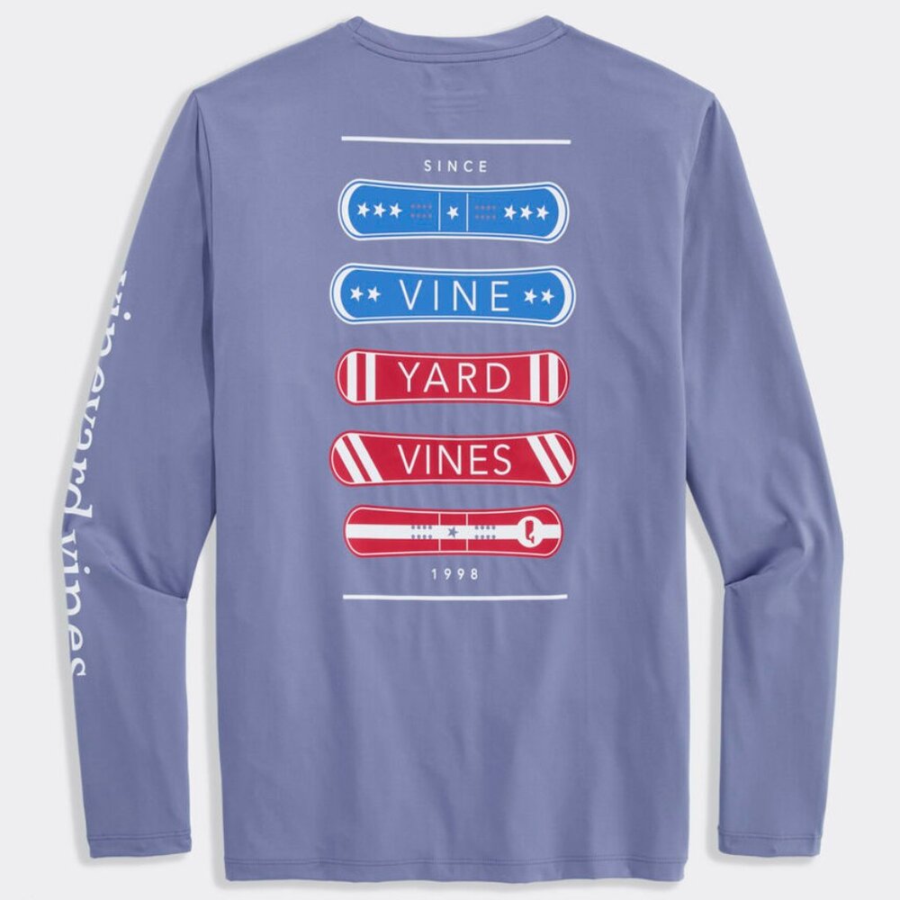 Vineyard Vines Performance Snowboard LS Tee XXL Blue UPF50 Stretch NWT